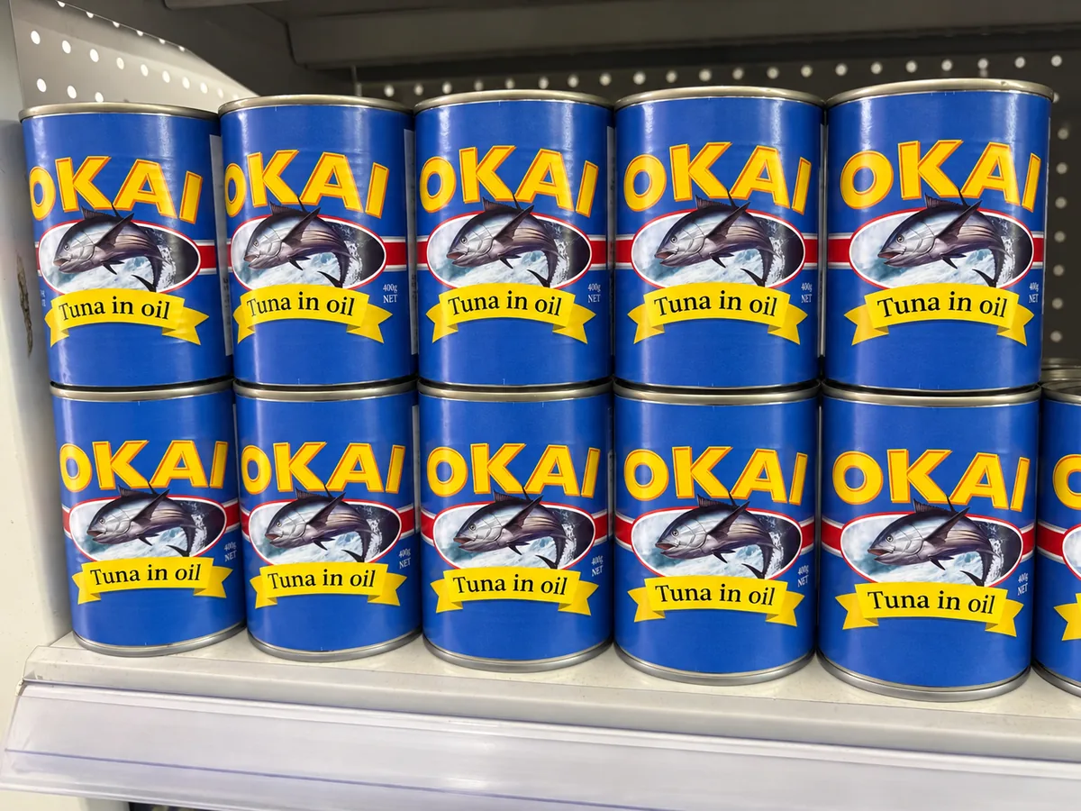 OKAI Tuna in Oil on a retail shelf